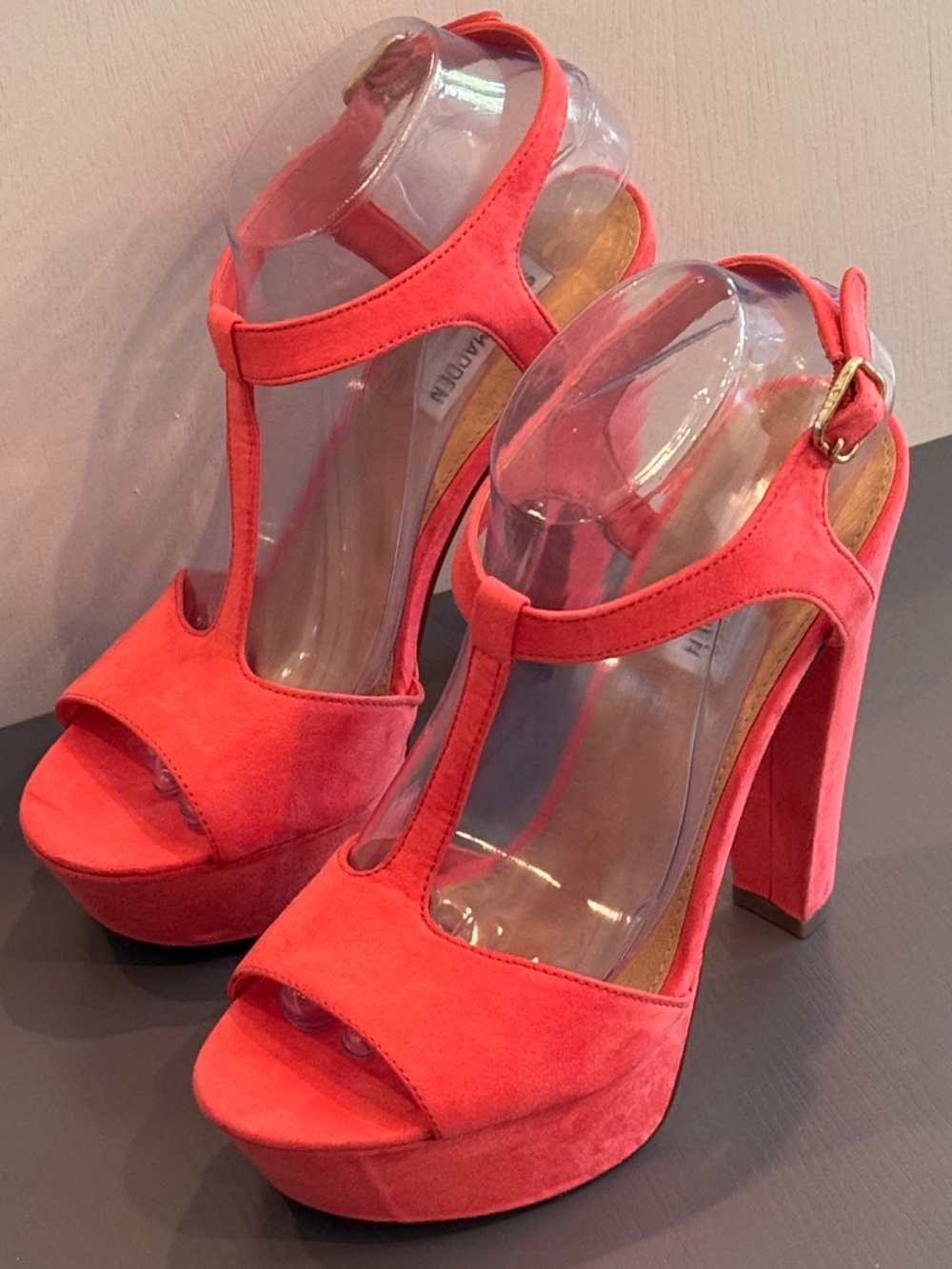 Steve Madden Coral Faux Suede Platform Heels Size 9 Chunky Block Heel Y2K
